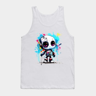 Cute cartoon Robot. Funny cyborg. Tank Top